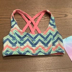 Lululemon Ivivva girls “Vitality Sports Bra” size 7 multicolour